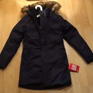 Girls North Face Winter Coat with Fur-lined Hood